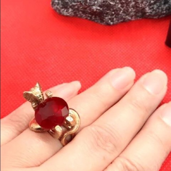 Jewelry - Sterling Silver ruby cobra ring